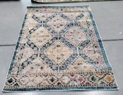 Темно-синий/желтый окрашенный ковер 4 x 6 футов сниженная цена 1172734301 MAD418N-4 - Изображение 1 из 4