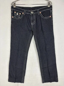 True Religion Mens Jeans Sz 32 Baggy Hemmed Flap Pockets Joey Super T Denim USA - Picture 1 of 12