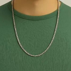 Königskette Rund 4mm Oxidiert Geschwärzt Massiv 925er Silber Kette Damen Herren - Bild 1 von 16