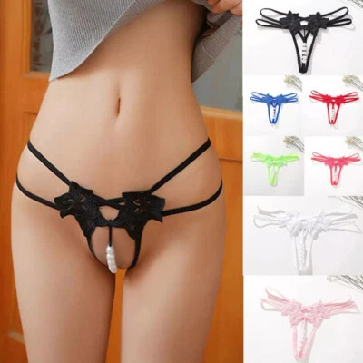 7er Pack Set Sexy Damen Spitze Perlen Tanga G-String Höschen Dessous Unterwäsche T-Back - Bild 1 von 4