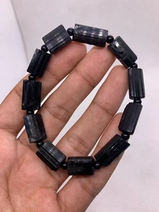 Precio al por mayor Increíble Piedra Crudo Negro Turmalina Trozo Pulsera Cristal  - Imagen 1 de 6