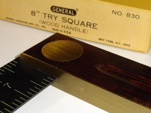 VTG General 8"Try Square No.830 Rosewood Rare Cabinetmakers NOS Tool USA Scarce - Picture 1 of 9