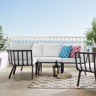 Modway Riverside 4 Piece Outdoor Patio Aluminum Sectional In Gray White