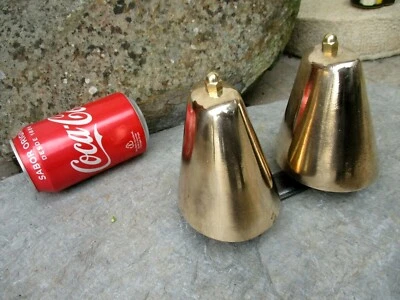 Hermosa campana de latón doble bonita de colección para anillo eléctrico dos campanas Foto 1 de 4