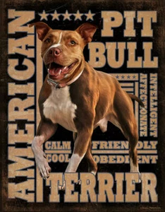 12 1/2" X 16" AMERICAN PITBULL METAL SIGN NEW - Picture 1 of 1
