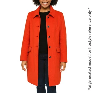 Women's Sportscraft signature Orange Cashmere Wool Melton Trench Coat Plus Sz 18 - Picture 1 of 18