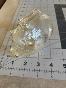 Vintage Anchor Hocking Marigold Carnival Glass Small Piggy Pig Bank Iridescent - Picture 1 of 7