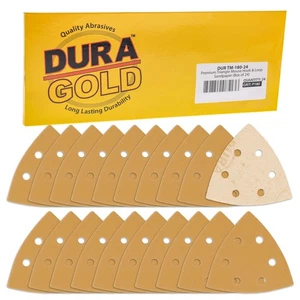24 Triangle Mouse Sanding Sheets 180 Grit, 6 Hole Pattern Hook & Loop Triangular - Picture 1 of 5