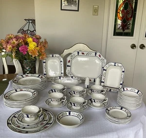 Adams- Lancaster- England- Stoneware- 6 Pieces Place Setting For 8 + Serving- - Picture 1 of 8
