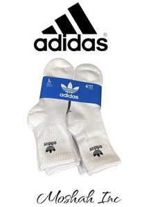 Adidas LARGE Unisex Original Trefoil 6er Pack Cushioned Quarter Socken weiß NEU - Bild 1 von 2