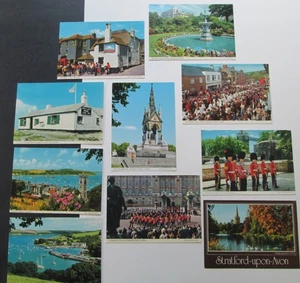 Vtg. ENGLAND Postcards (10) by JOHN HINDE Cornwall/ London/Stratford-Upon-Avon - Picture 1 of 3