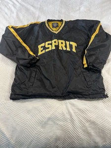 Steve and Barry’s Pullover V-Neck Esprit Jacket Men’s XL Black Yellow VTG EUC - Picture 1 of 8