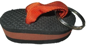 Miniature Croc Shoe T-Strap Thong Clog Keychain Orange Vintage - Picture 1 of 3