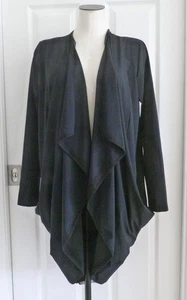 PORTO SF Lagenlook Black METAPHOR Shawl Collar Open Cocoon Jacket 2 M $265 NWT - Picture 1 of 18
