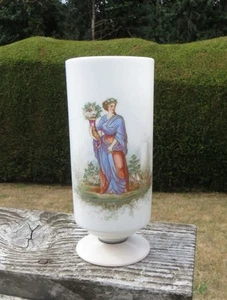 Victorian Hand Coloured Etruscan Style Milk / White Opaline Glass Celery Vase - Picture 1 of 15