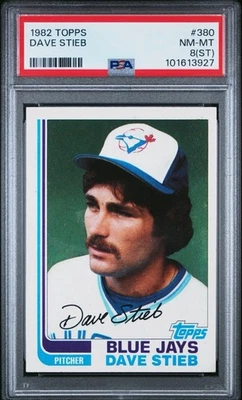 1982 TOPPS DAVE STIEB #380 PSA 8 ST GRADED BASEBALL CARD TORONTO BLUE JAYS VTG - Image 1 of 2