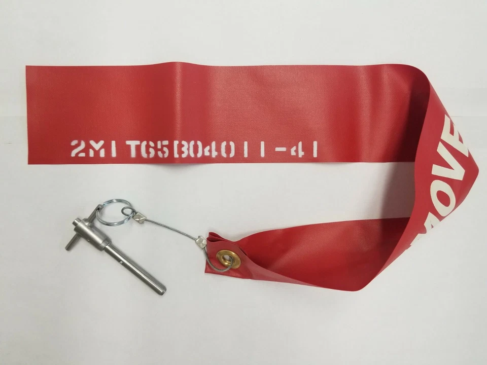 2MIT65B04011-41 -Boeing -B747 Bypass Pin - NLG Safety Rig & Tow Pin W/Flag - Image 1 of 1