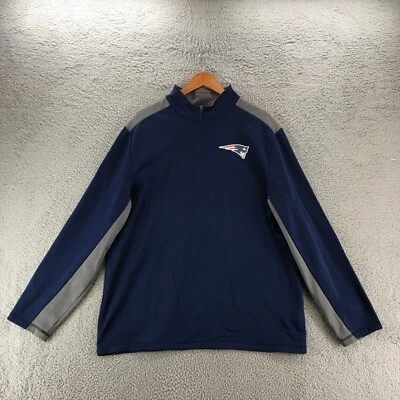 Sudadera Fanatics New England Patriots NFL 1/4 Cremallera Para Hombres 2XL Azul Gris Atlética Foto 1 de 4
