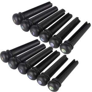 12Pcs For Acoustic Guitar Ebony Guitar Bridge Pins String Pegs With Abalone Dot - Picture 1 of 9