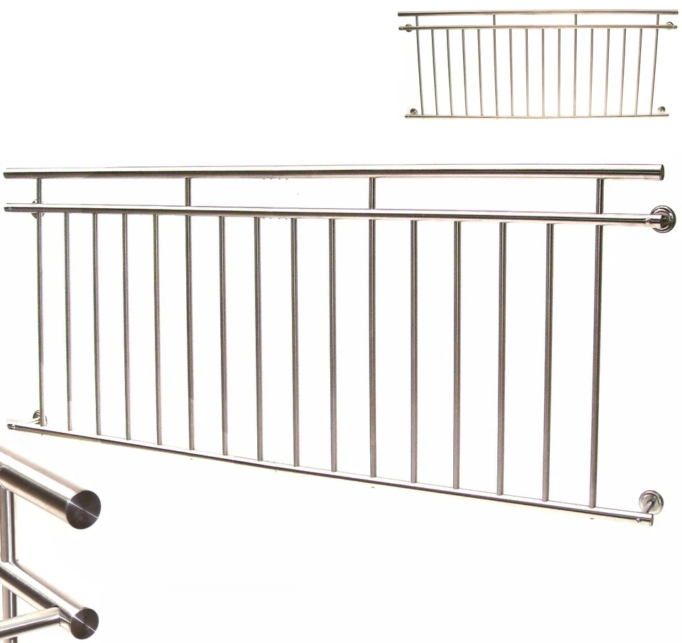 Balkongeländer Fenster Geländer Edelstahl Französischer Balkon Gitter VA - Bild 1 von 1