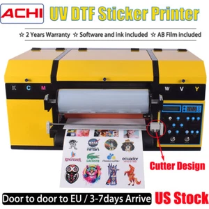 【US】A3 UV DTF Sticker Printer Double XP600 Head With Varnish Film Cutter Design - Picture 1 of 16