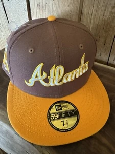 Men's New Era Brown Atlanta Braves Tiramisu 59FIFTY Fitted Hat New - Picture 1 of 12
