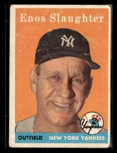 1958 Topps Baseball #142 Enos Slaughter Card - GVG #4505 - Picture 1 of 2