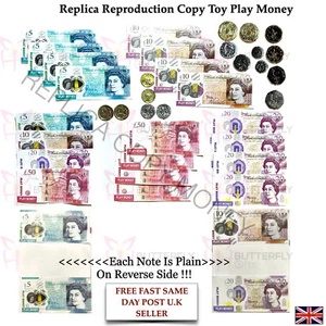 Réplique enfants copie jeu faire semblant jouet argent neuf 5 £, 10 £ et 20 £ note - Photo 1/4