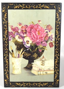 Vintage Photo Storage Box Tri Coastal Design Kathryn White Floral - Picture 1 of 10