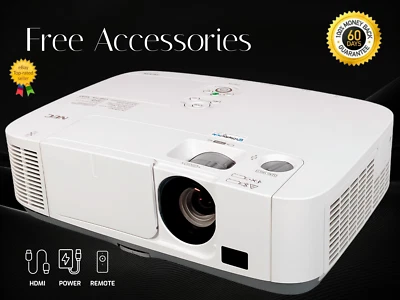 4000 ANSI 3LCD Projector for Movie Night Film Watching Built-in Speakers HD HDMI - Image 1 of 4