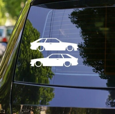 2x Adesivos Decalques de Silhueta de Carro Abaixados para Toyota Corolla Liftback SR5 E71 '80 - Imagem 1 de 3