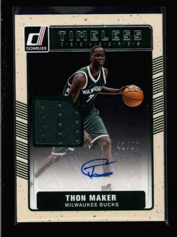 THON MAKER 2016/17 DONRUSS TIMELESS TREASURES ROOKIE JERSEY AUTO #42/99 AY1684 - Image 1 of 1
