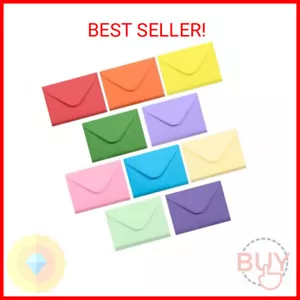 Gift Card Envelopes - Gummed 100-Count Mini Envelopes, Paper Business Card Envel - Picture 1 of 2