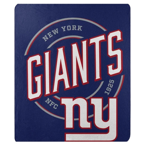 NEW Football NFL Licensed New York Giants Fleece Throw Blanket 50" X 60" Cover