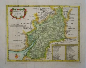 Antike Karte von Gloucestershire von Robert Morden 1715 - Bild 1 von 5