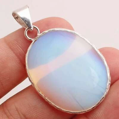 Opalit Edelstein Versilbert Handmade Anhänger Schmuck Geschenk 3.7cm P-13935 - Bild 1 von 3