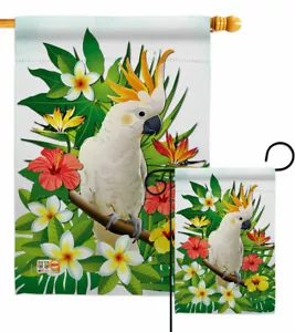 Bandiera da giardino cacatua tropicale decorativa costiera piccolo regalo cortile casa striscione - Foto 1 di 17