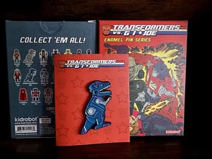 Kidrobot Transformers Vs G.I. Joe Blind Box Pin Grimlock Blue Metallic RARE PULL - Picture 1 of 1