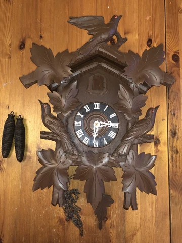 Reduced 1940-50's Hubert Herr Black Forest Cuckoo-Movement/Bellows Rebuilt Cover