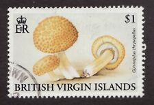 1992 British Virgin Islands Sc# 740 Θ used VF $1 mushroom fungi stamp. cv $7