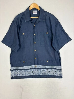 RIP CURL Mens Shirt Size 2XL Button Up 4 Pockets Surfing Hawaiian Embroidered - Image 1 of 4