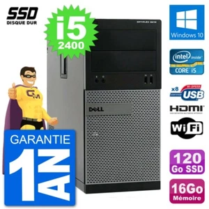 PC Dell 3010 MT i5-2400 RAM 16Go SSD 120Go HDMI Windows 10 Wifi - Photo 1/3