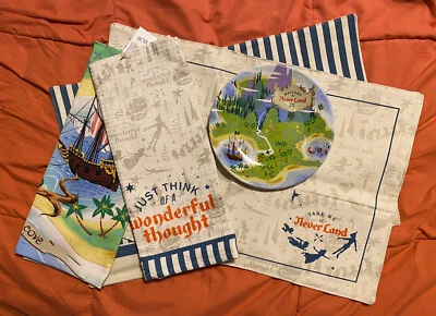 Disney Parks NWT Neverland Peter Pan Placemats Napkins & Dish Set - Image 1 of 4