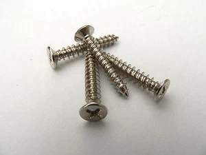 25mm x 4mm Countersunk Nickel Screws for Guitar amplifier cabinet handle pk 4 - Picture 1 of 1