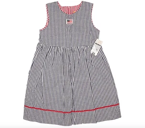 NWT Just Friends Girl's Blue Checked Gingham American Flag Dress Size 6X (L) - Picture 1 of 7