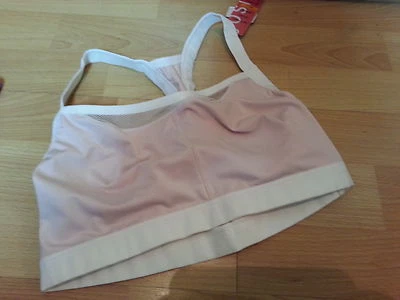 NUEVO CON ETIQUETAS $48 Damas Natori Sujetador 32 B / C Sujetador deportivo Yogi Yoga Entrenamiento Blanco Rosa Foto 1 de 2