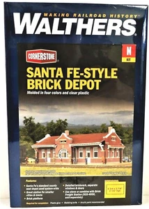 N Scale Walthers Cornerstone 933-3803 Santa Fe-Style Brick Depot Building Kit - Picture 1 of 1