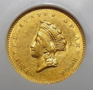 1855-O NGC AU58 TYPE-2 GOLD DOLLAR - Picture 1 of 4