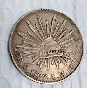 1897 MO AM MEXICO SILVER 8 REALES O23 - Picture 1 of 2