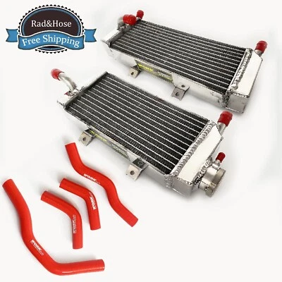 Radiator+Red Hose for Honda CRF450X 2005-2016 2015 2014 2013 2012 2011 Aluminum - Image 1 of 4